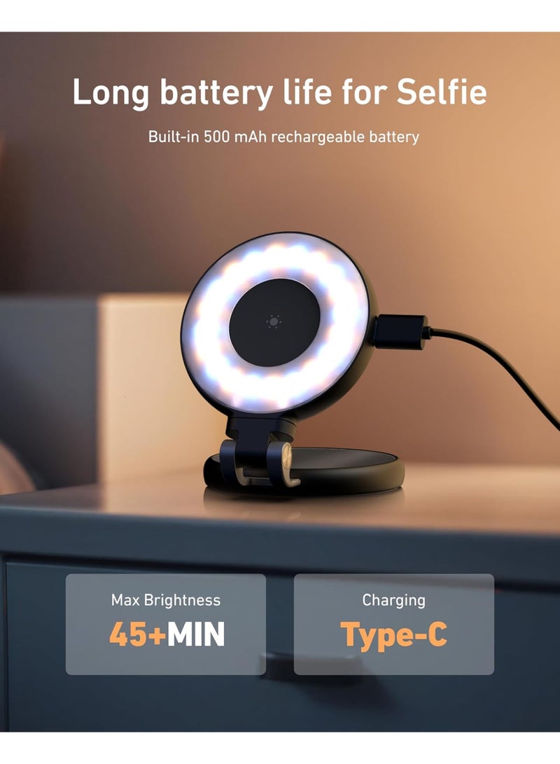 TELESIN C03 Magnetic Phone Beauty Selfie Light Compatible with iPhone Magsafe, CRI97 360° LED Selfie Ring Fill Light with Mirror for Selfies/Photography/TikTok/Zoom Calls/Video Conference(Black) - Image 5